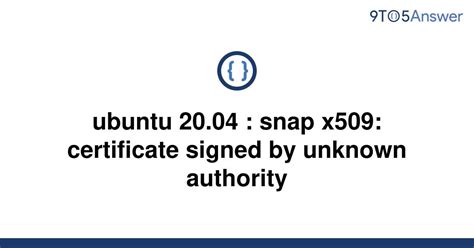 When executing. . Ubuntu x509 certificate signed by unknown authority